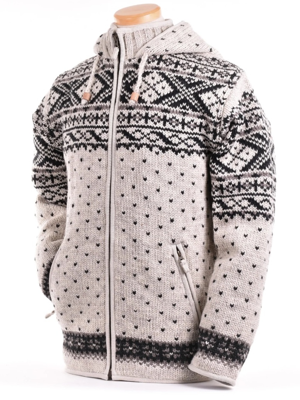 Lost Horizons Handcrafted Nepal Nordic Hoodie Sweater Jacket
